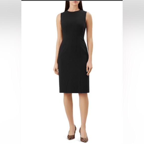 HOBBS London Jolie Black Sheath Dress Size 6 - Picture 2 of 11